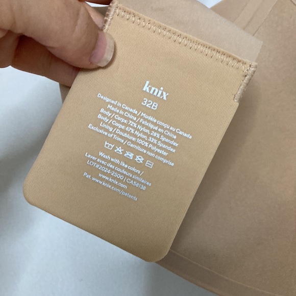 New Knix Wingwoman Bra Womens 32B Beige Tan Wireless Comfort Contour - Picture 11 of 14